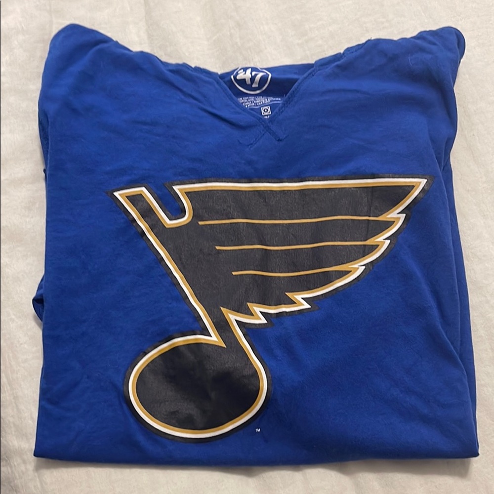 47 Brand Blue St. Louis Blues Long Sleeve Hooded Tee